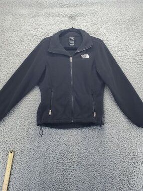 The North Face Jacket Womens Small Black Polartec Fleece Full Zip Pockets *Read*